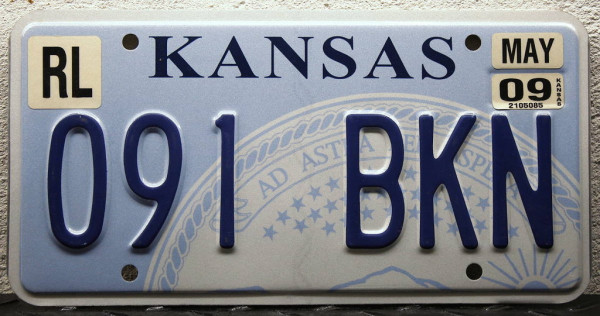 KANSAS /ad Astra per Aspera/ - Nummernschild # 091BKN =