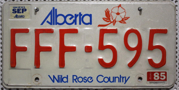 ALBERTA Wild Rose - Nummernschild # FFF595 =