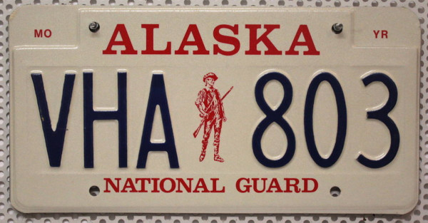 ALASKA National Guard - Nummernschild # VHA803 ...
