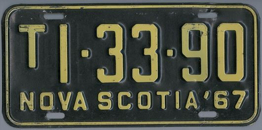 NOVA SCOTIA Altes Kanada Nummernschild 1967 ### T13390 ...