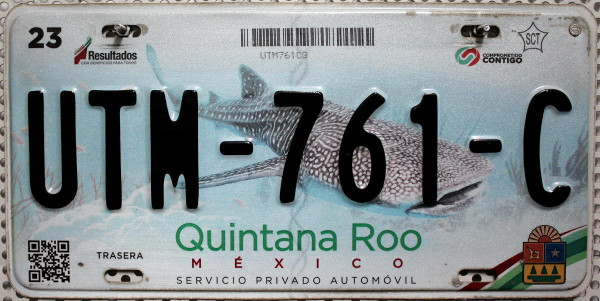 QUINTANA ROO - Mexiko Nummernschild # UTM761C