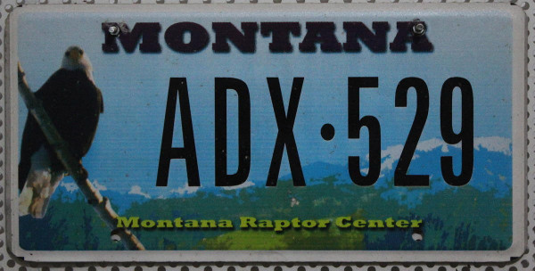 MONTANA Raptor Center - Nummernschild # ADX529 ...