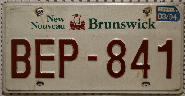 NEW BRUNSWICK / Nouveau Brunswick Nummernschild # BEP841 =