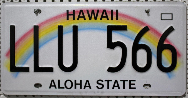 HAWAII Regenbogen Motiv - Nummernschild # LLU566 ...