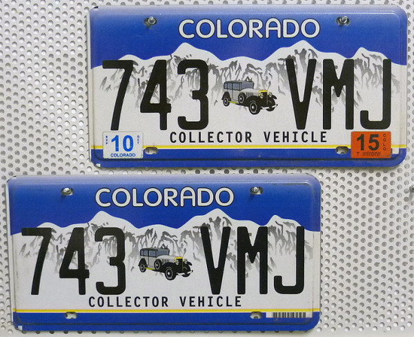 COLORADO Schilder PAAR - Zwei USA Nummernschilder # 743VMJ