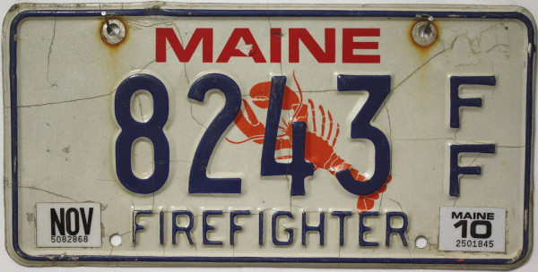 MAINE Firefighter (FF) - Nummernschild # 8243 =