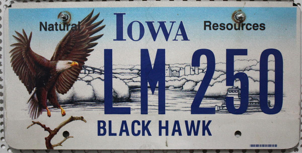 IOWA Natural Resources - Nummernschild # LM250 ...