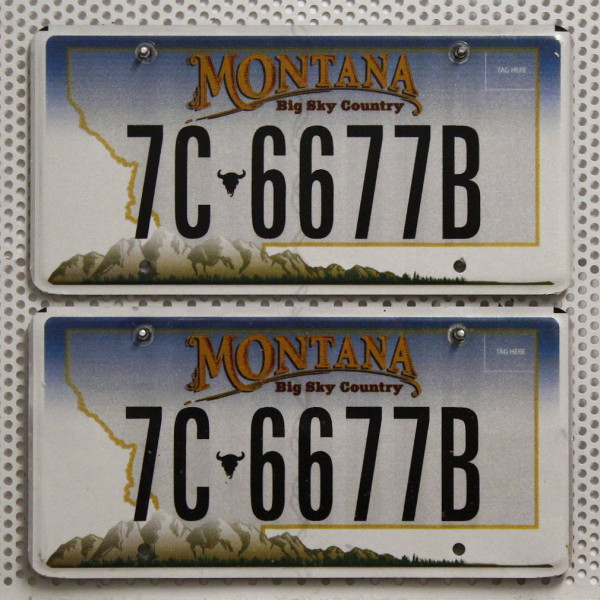 MONTANA Schilder PAAR - Zwei USA Nummernschilder # 7C6677B