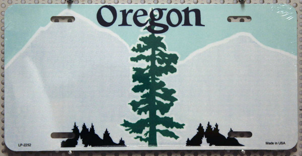 Deko BLECHSCHILD mit Motiv Oregon / Baum