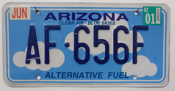 ARIZONA Alternative Fuel - Nummernschild # AF656F =