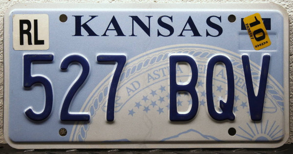 KANSAS /ad Astra per Aspera/ - Nummernschild # 527BQV =