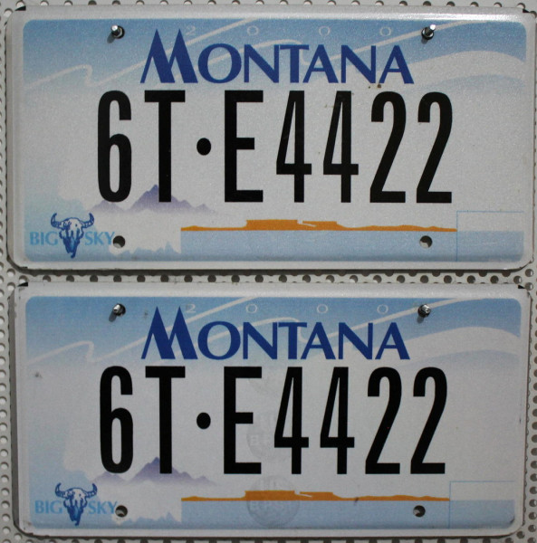 MONTANA Schilder PAAR - Zwei USA Nummernschilder # 6TE4422
