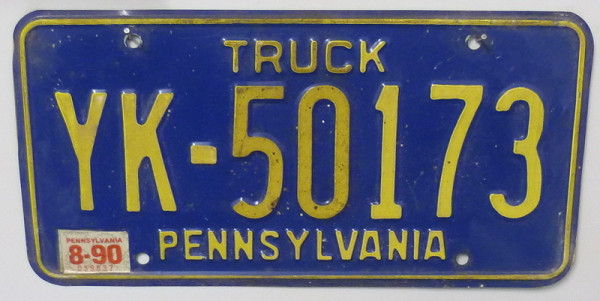 PENNSYLVANIA Truck - Nummernschild # YK50173 =