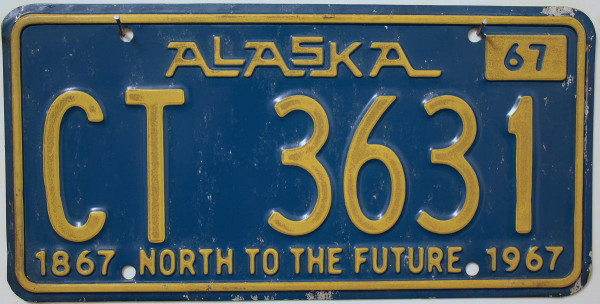 ALASKA 1867 North to the Future 1967 - Nummernschild # CT3631