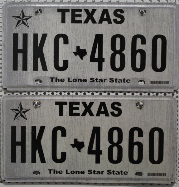 TEXAS Schilder PAAR - Zwei USA Nummernschilder # HKC4860