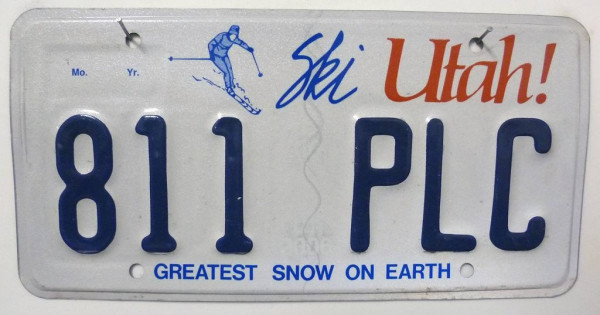 UTAH Ski - Nummernschild # 811PLC ...