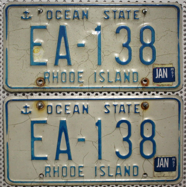 RHODE ISLAND Schilder PAAR - Zwei USA Nummernschilder # EA138