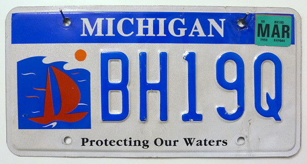 MICHIGAN Protecting Our Waters - Nummernschild # BH19Q =