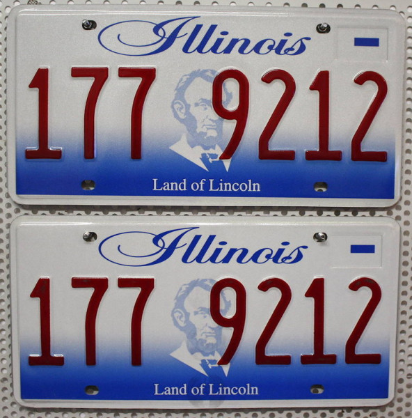 ILLINOIS Schilder PAAR - Zwei USA Nummernschilder # 1779212