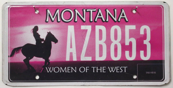 MONTANA Women of the West # USA Nummernschild # AZB853 ...
