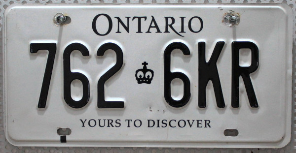 ONTARIO Yours To Discover - Nummernschild # 7626KR ...