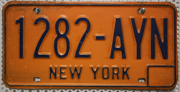 NEW YORK (geprägt) - Nummernschild # 1282AYN ...