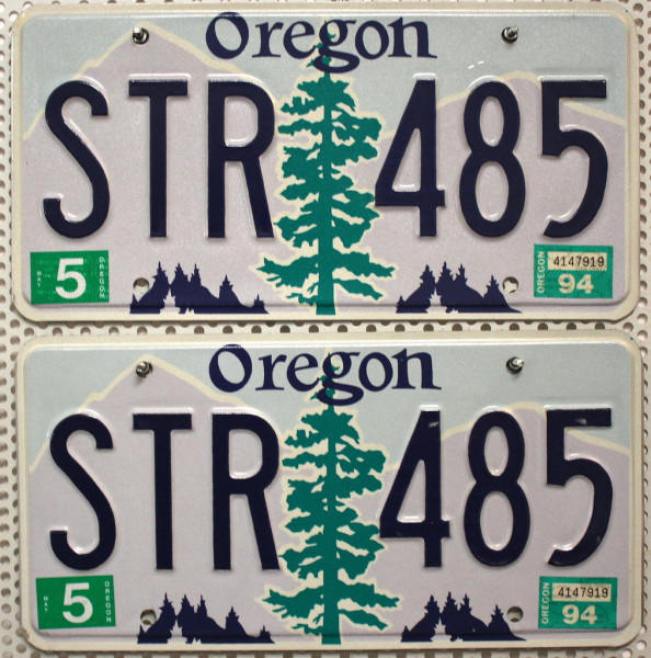 OREGON Schilder PAAR - Zwei USA Nummernschilder # STR485