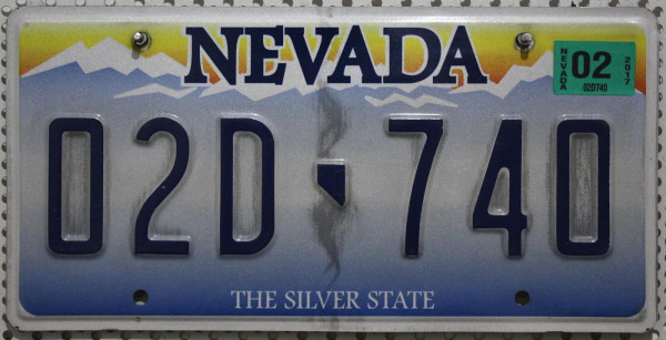 NEVADA The Silver State - Nummernschild # 02D740 =