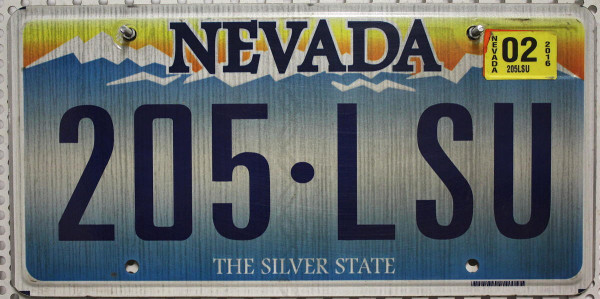 NEVADA The Silver State - Nummernschild # 205LSU =