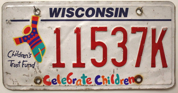 WISCONSIN Celebrate Children - Nummernschild # 11537K ...