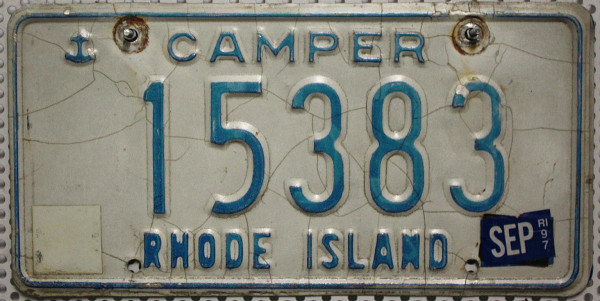 RHODE ISLAND Camper - Nummernschild # 15383 =