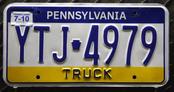 PENNSYLVANIA Truck - Nummernschild # YTJ4979 =