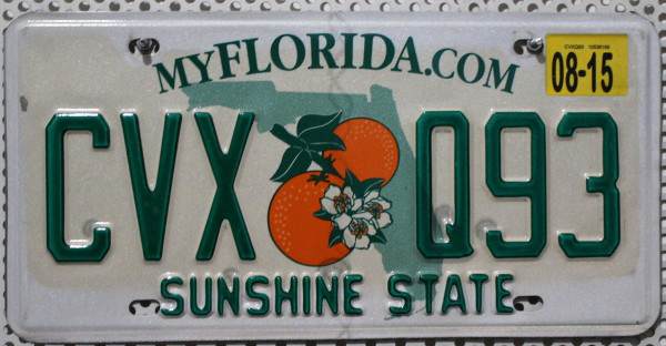 FLORIDA Motiv zwei Orangen - Nummernschild # Sunshine State CVXQ93