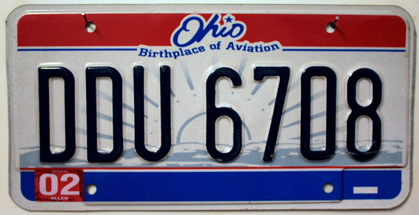 OHIO Birthplace of Aviation - Nummernschild # DDU6708 ...
