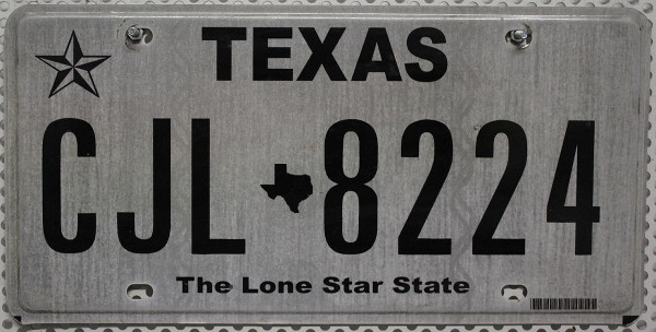 TEXAS The Lone Star State - Nummernschild # CJL8224
