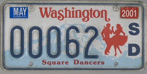 WASHINGTON Square Dancers - Nummernschild # 00062 =