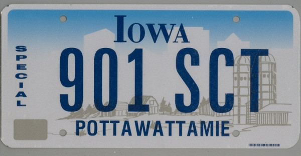 IOWA Special - Nummernschild # 901SCT ...