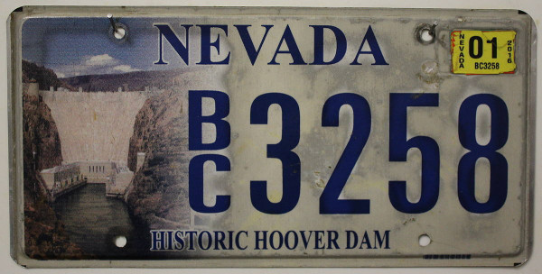 NEVADA Historic Hoover Dam - Nummernschild # BC.3258 =
