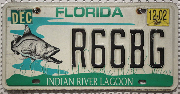 FLORIDA Indian River Lagoon - Nummernschild # R66BG =