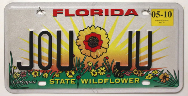 FLORIDA State Wildflower - Nummernschild # JOUJU =