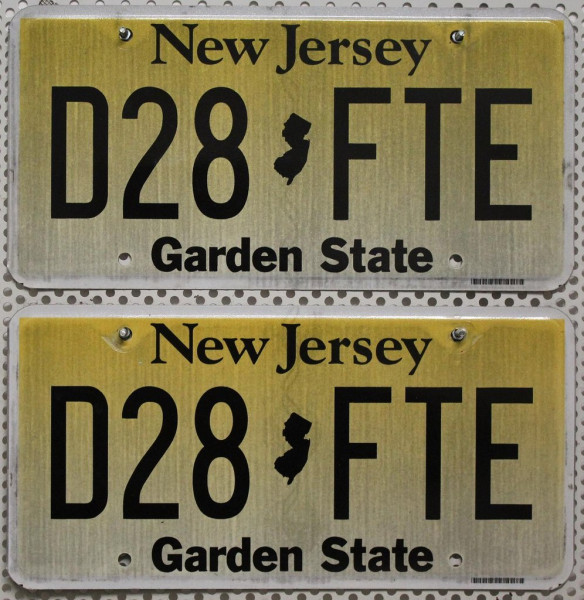 NEW JERSEY Schilder PAAR - Zwei USA Nummernschilder # D28FTE ...