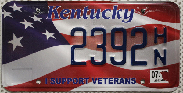 KENTUCKY (Sternenbanner Grafik) - Nummernschild # 2392HN ≡