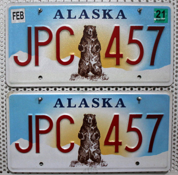 ALASKA Schilder PAAR - Zwei USA Nummernschilder # JPC457
