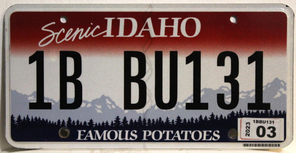 IDAHO (Scenic) Famous Potatoes - Nummernschild # 1BBU131 =