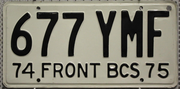 BCS 1974 1975 - Mexiko Nummernschild # 677YMF
