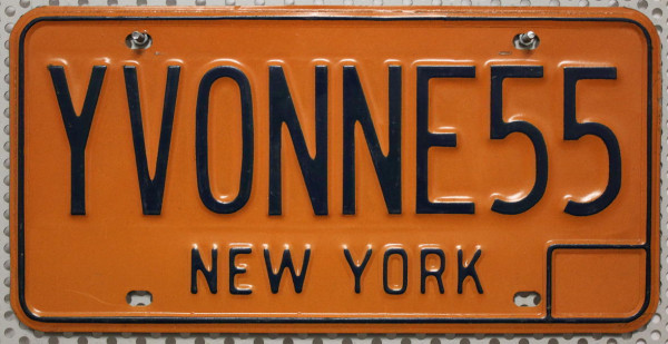 NEW YORK (geprägt) - Nummernschild # YVONNE 55 ...