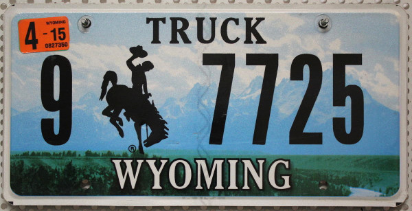 WYOMING Mountain Range Graphic - Nummernschild # 97725 TRUCK =