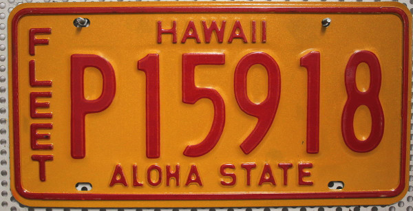 HAWAII Nummernschild - Typ orange/red # P15918 ...