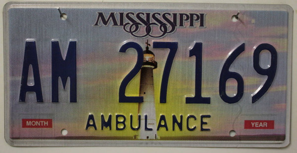 MISSISSIPPI *Ambulance* - Nummernschild # AM27169 ...