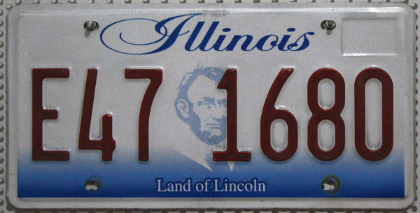 ILLINOIS Land of Lincoln - Nummernschild # E471680 ...